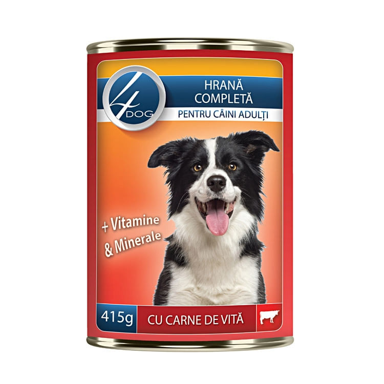 4Dog Conserva cu Carne de Vita, 415 g - poza 1