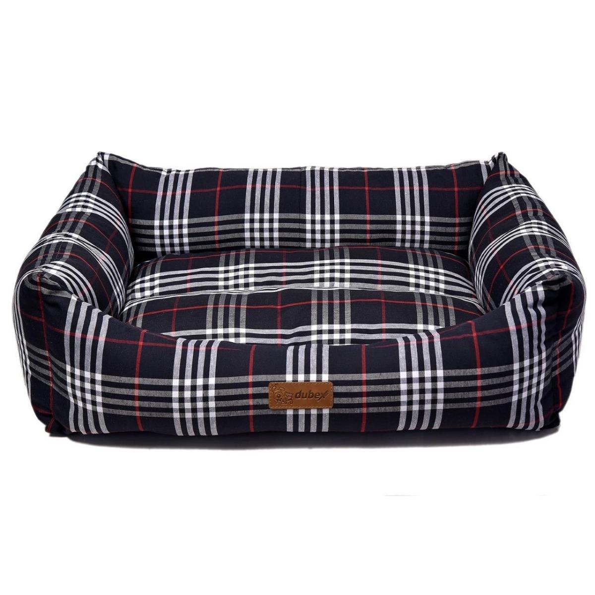 4DOG Deluxe Danish, pat dreptunghiular câini, bumbac, ortopedic, negru, XS-S(50x38x19cm) - poza 2