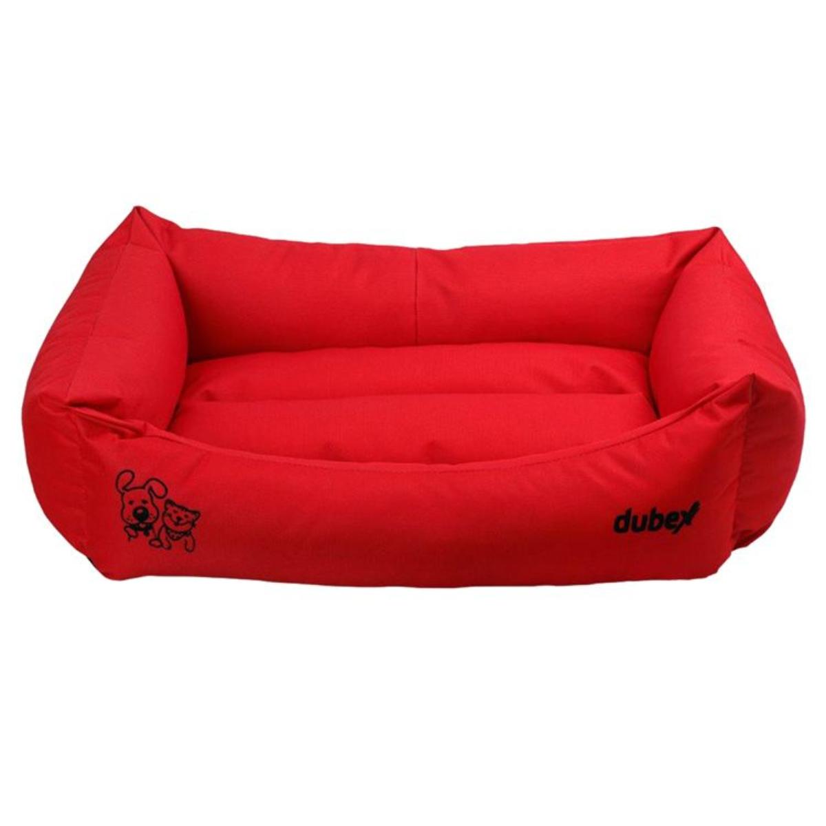 4DOG Deluxe Oxford, pat dreptunghiular câini, poliester oxford, impermeabil, roșu, S-M(64x44x22cm) - poza 2