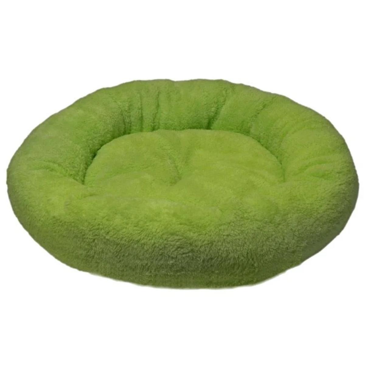4DOG Deluxe, pat rotund câini, pluș, verde, XS-S(⌀52x9cm) - poza 2