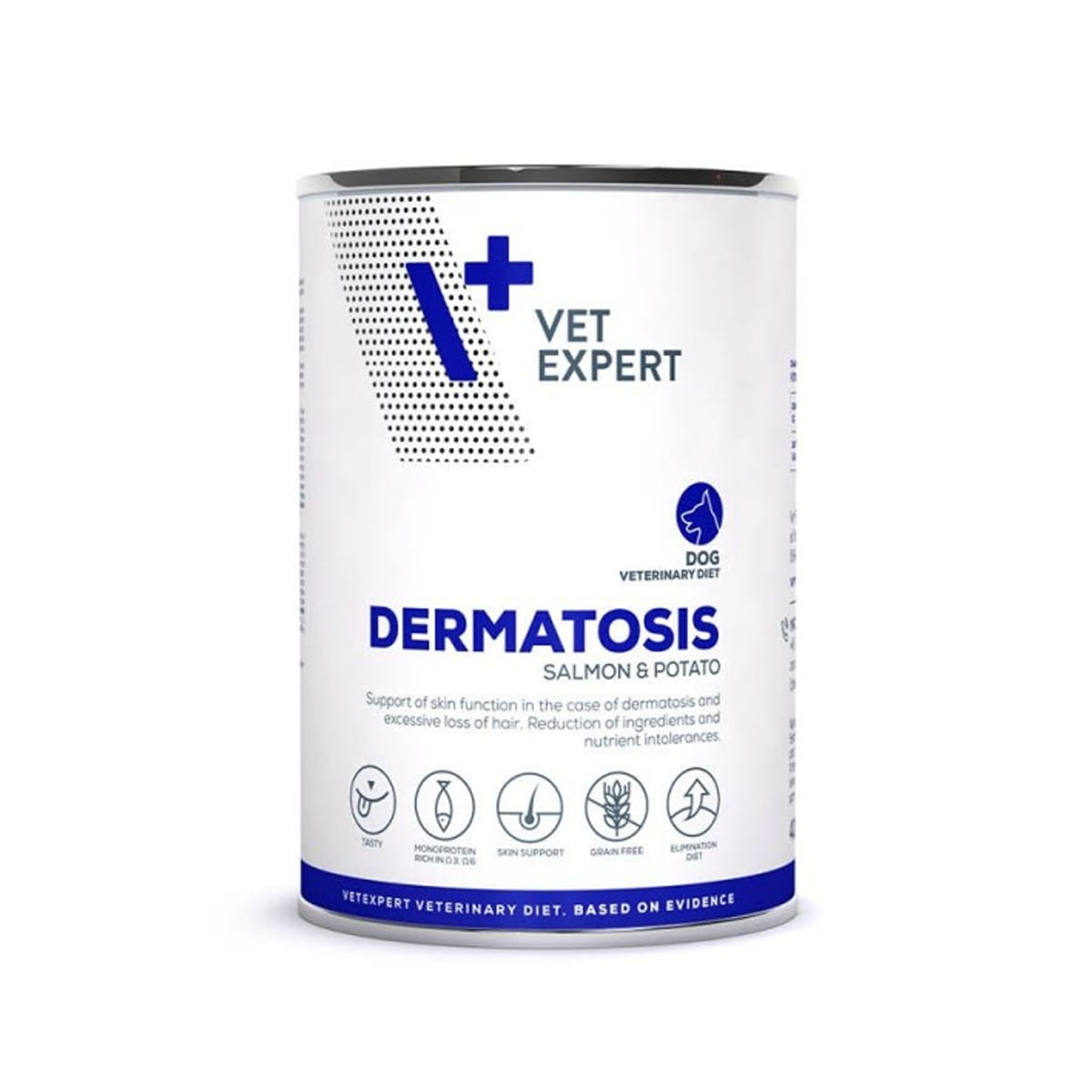 4T Veterinary Diet Dermatosis Dog Somon si Cartofi, 400 g - poza 1
