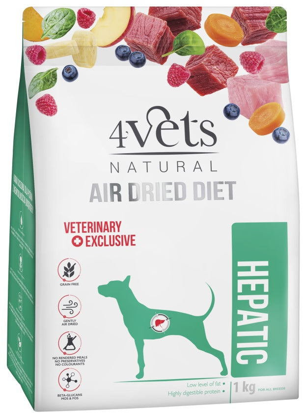 4VETS Natural Hrană uscată pentru câini, Hepatic - AIR DRIED 1kg