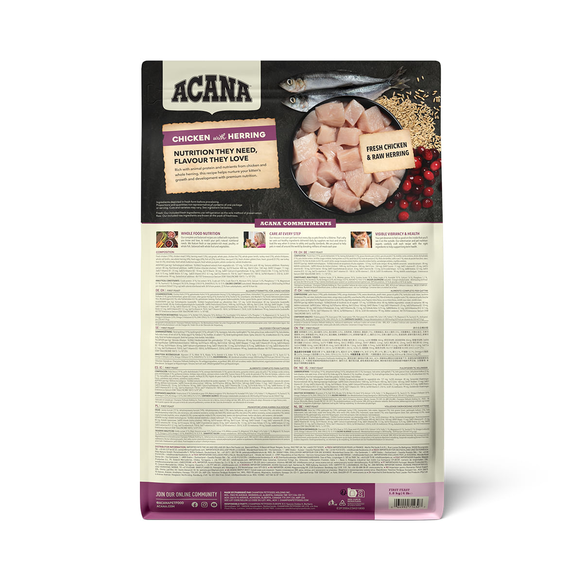ACANA First Feast, Junior, hrană uscată pisici junior, 1.8kg - poza 4