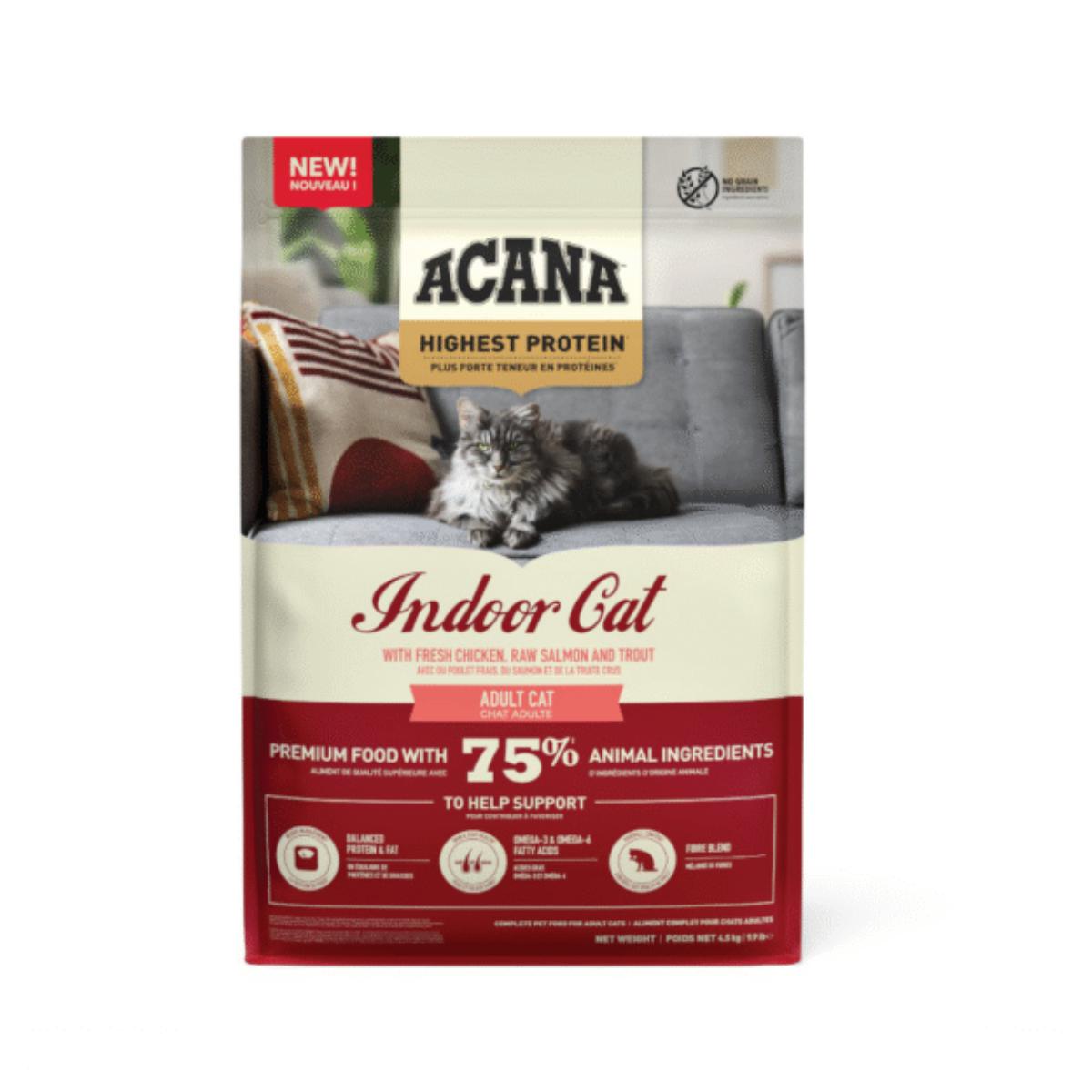 ACANA High Protein Indoor, Pui și Somon, hrană uscată fără cereale pisici, 4.5kg - poza 1