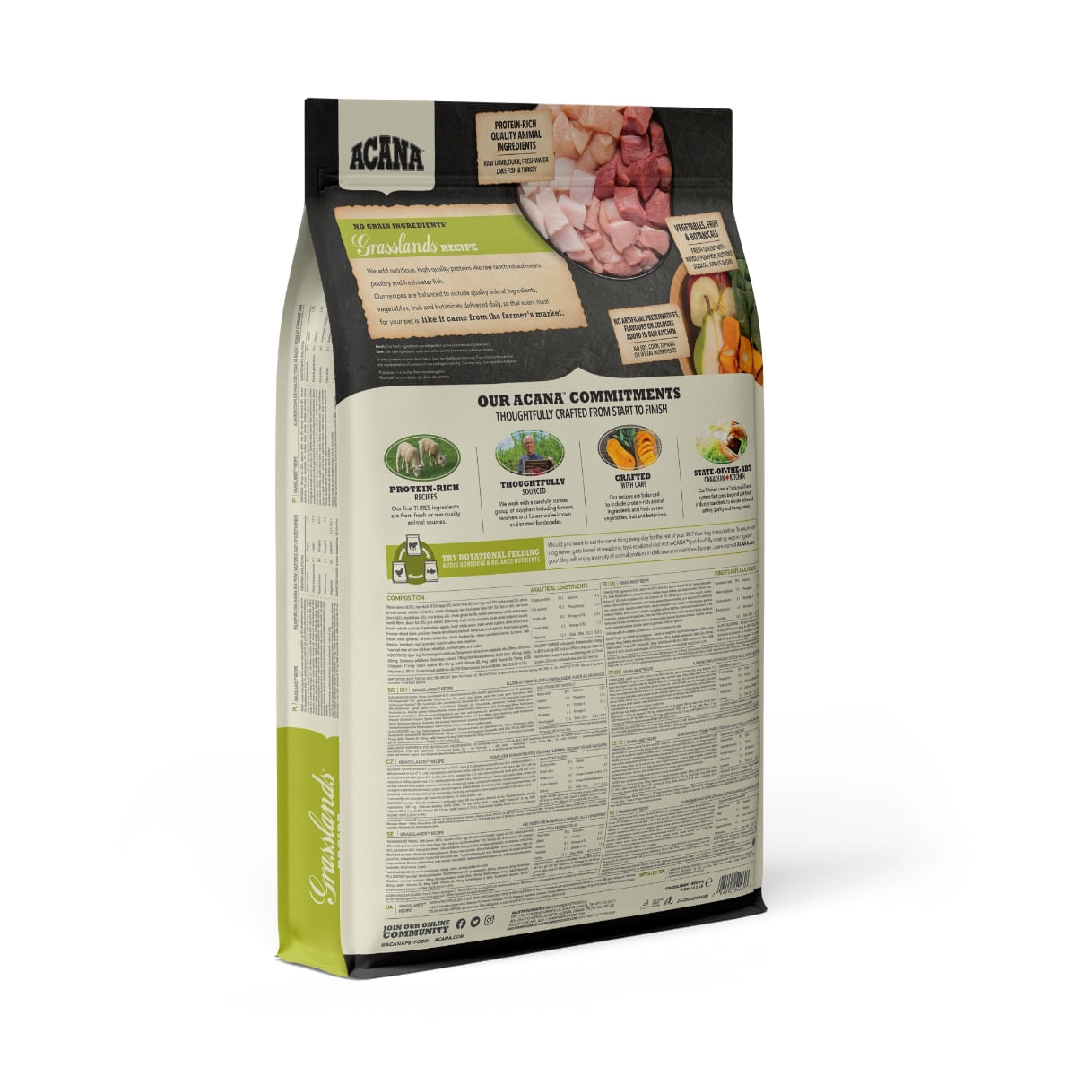 ACANA Highest Protein Grasslands, hrană uscată fără cereale câini, 11.4kg - poza 3