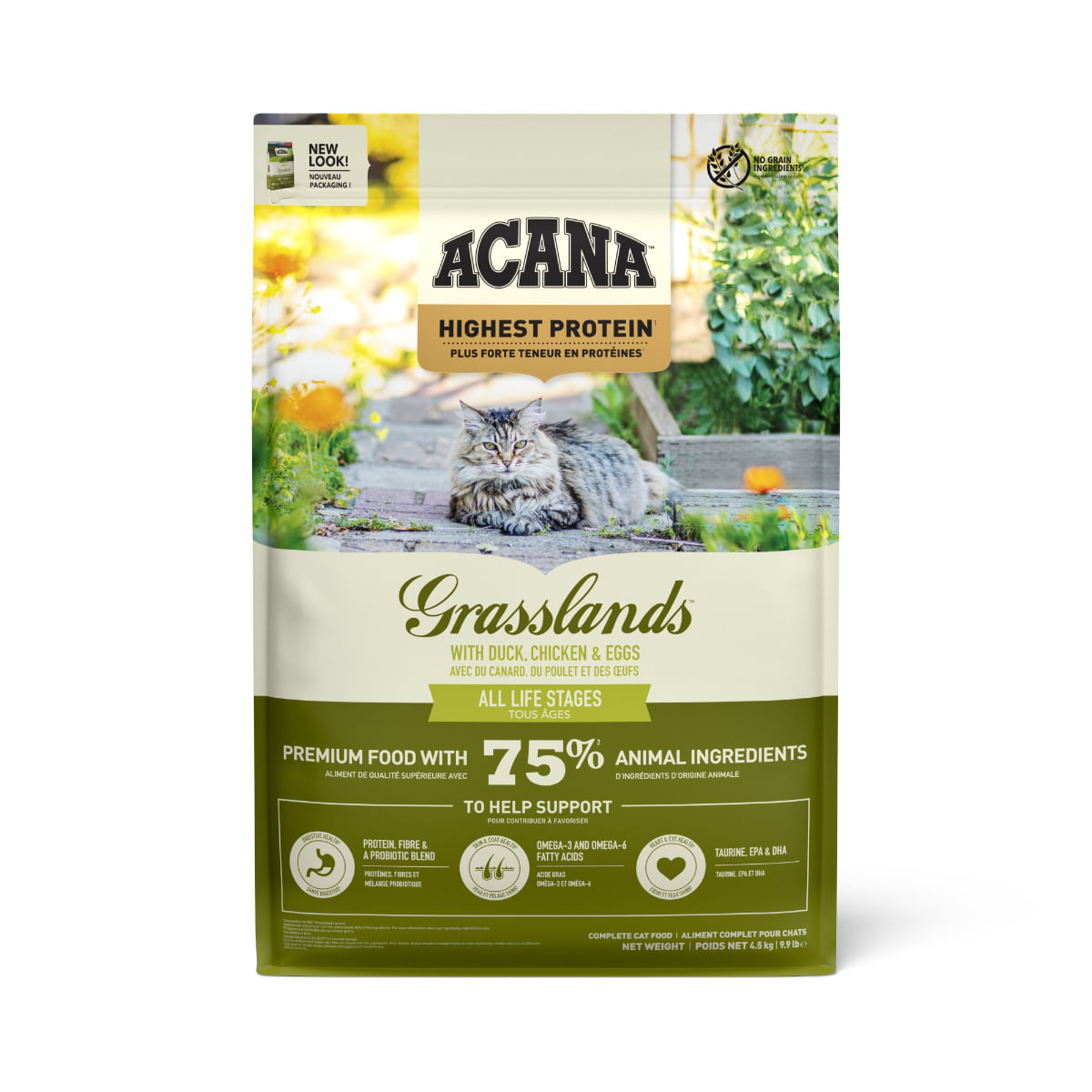 ACANA Highest Protein Grasslands, Rață și Pui, hrană uscată fără cereale pisici, 4.5kg - poza 2