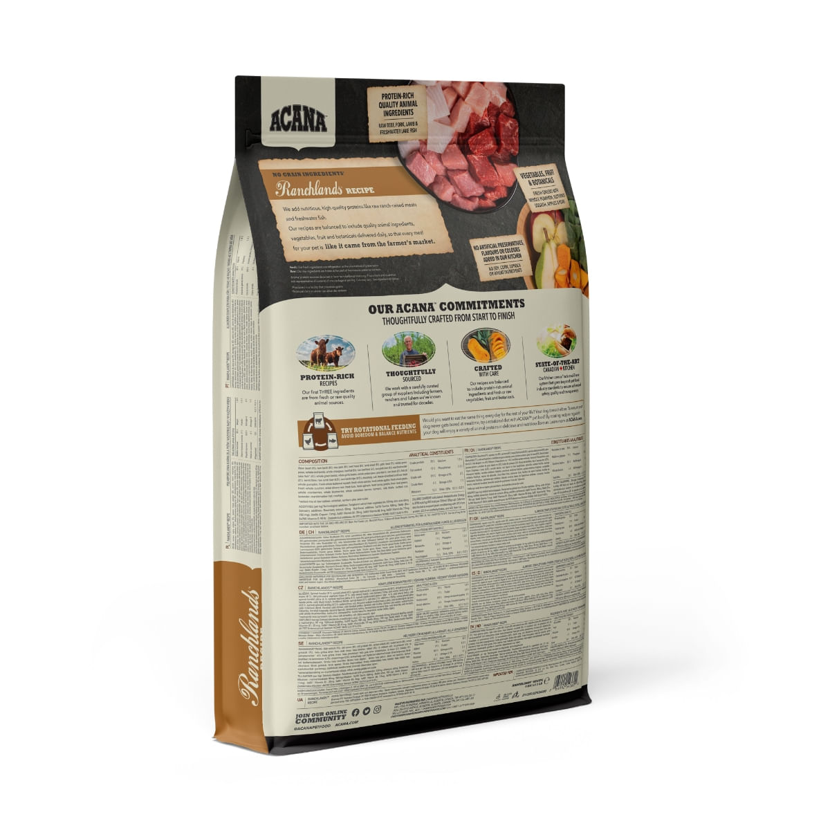 ACANA Highest Protein Ranchlands, hrană uscată fără cereale câini, 11.4kg - poza 2