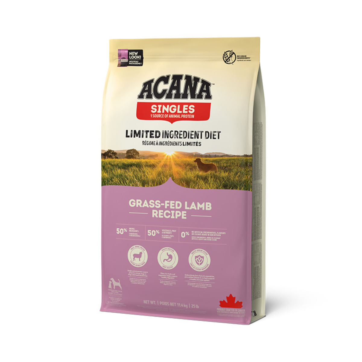 ACANA Singles Grass-Fed Lamb, Miel și Mere, hrană uscată monoproteică fără cereale câini, 11.4kg - poza 3