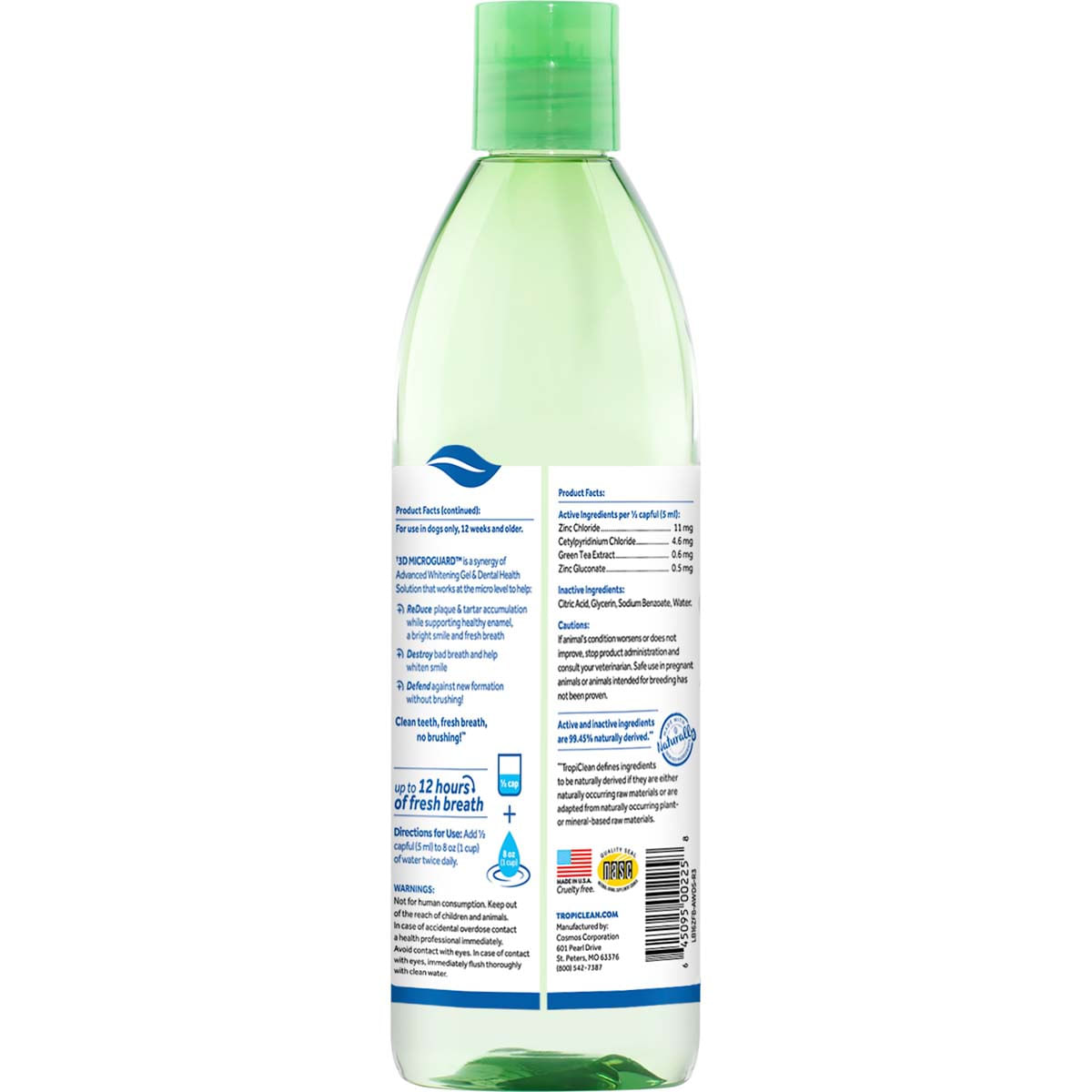 Aditiv Apa Advanced Whitening TropiClean Oral Care, 473 ml - poza 3