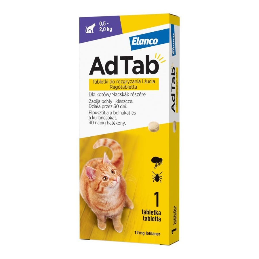 AdTab Pisica, 1 tableta antiparazitara - poza 1