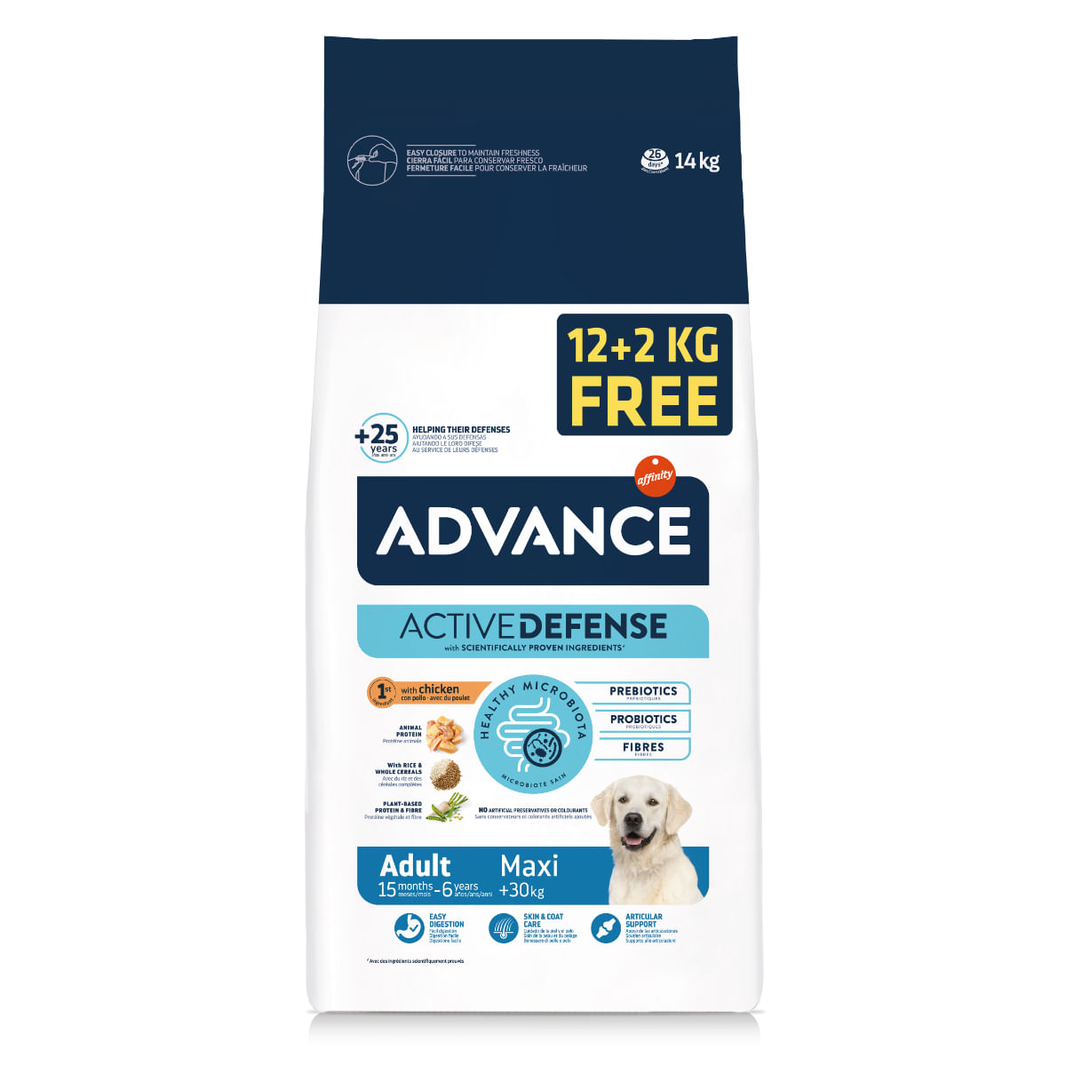 ADVANCE Adult Maxi, L-XL, Pui, hrană uscată câini, 14kg ADVANCE Adult Maxi, L-XL, Pui, hrană uscată câini, GRATUIT, 12 + 2KG - poza 1