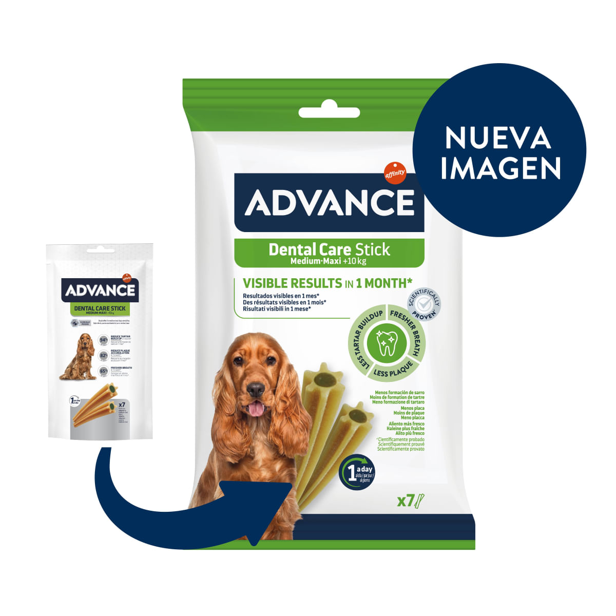 ADVANCE Dental Care Stick Medium - Maxi, M-L, punguță recompense câini, sensibilități dentare, 180g - poza 2