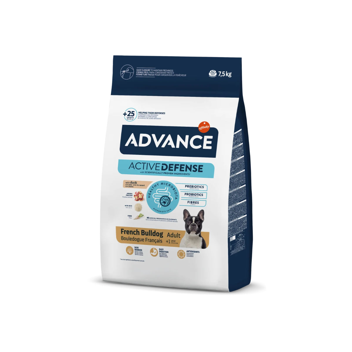 ADVANCE French Bulldog Adult, Rată, hrană uscată câini, 7.5kg - poza 1