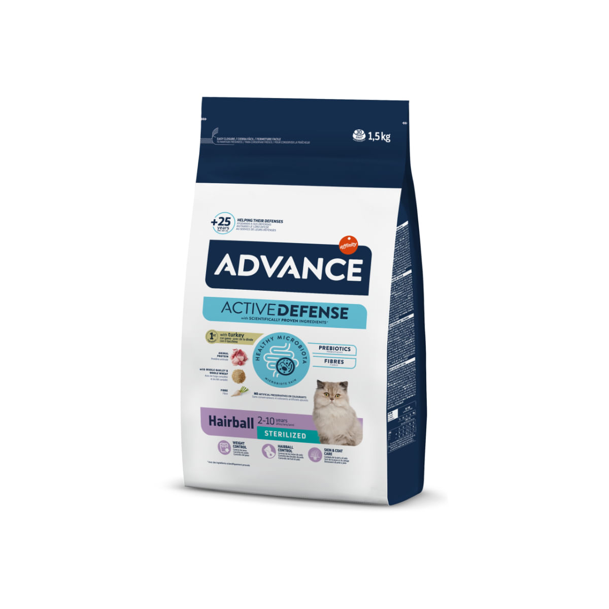 ADVANCE Hairball Sterilised, Curcan, hrană uscată pisici sterilizate, limitarea ghemurilor de blană, 1.5kg - poza 1