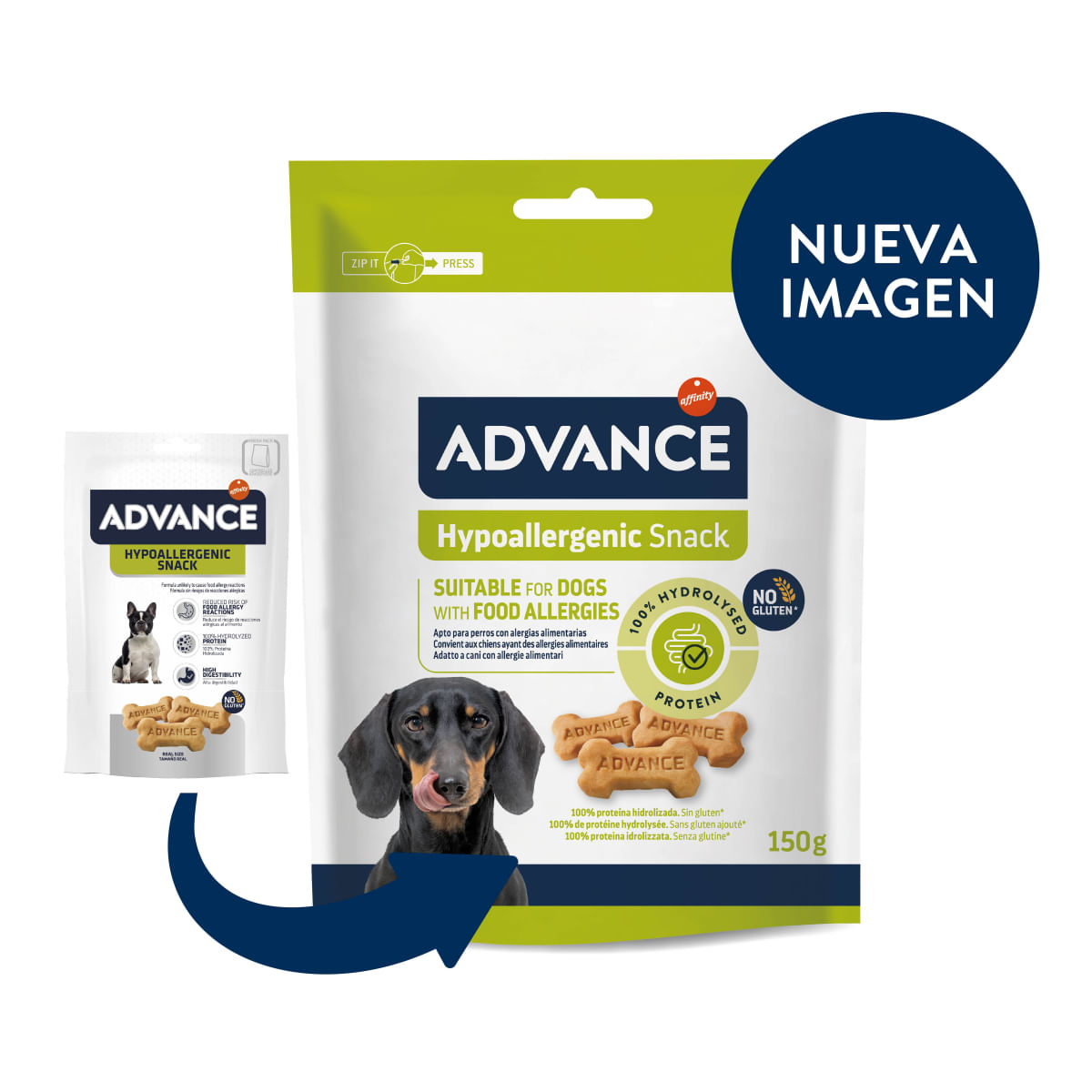 ADVANCE Hypoallergenic Snack, XS-XL, punguță recompense câini, alergii, 150g - poza 3