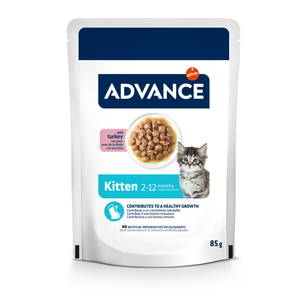 ADVANCE Kitten, Curcan, plic hrană umedă pisici junior, (în sos), 85g - poza 3
