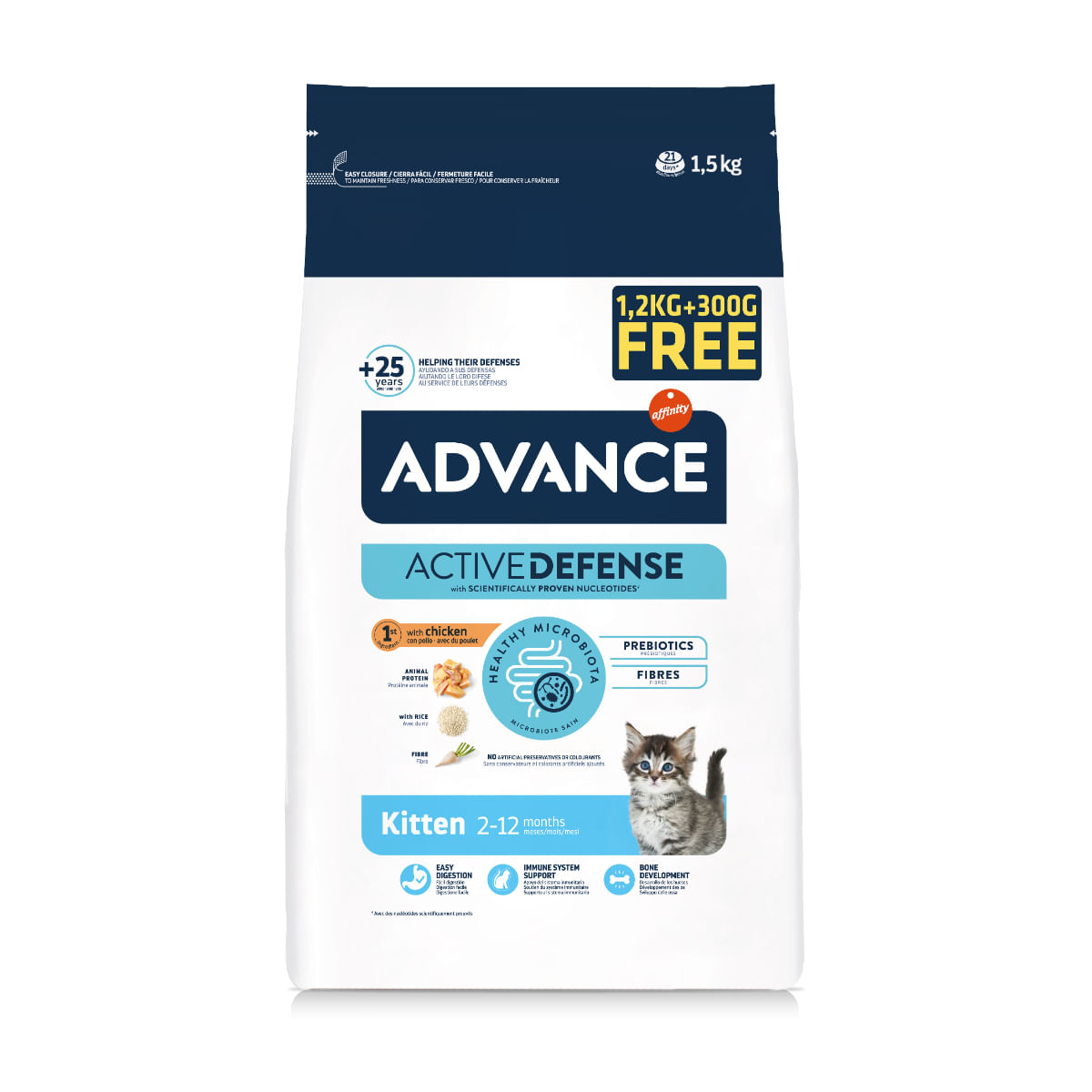 ADVANCE Kitten, Pui, hrană uscată pisici junior, 1.3kg + 200g GRATUIT - poza 2