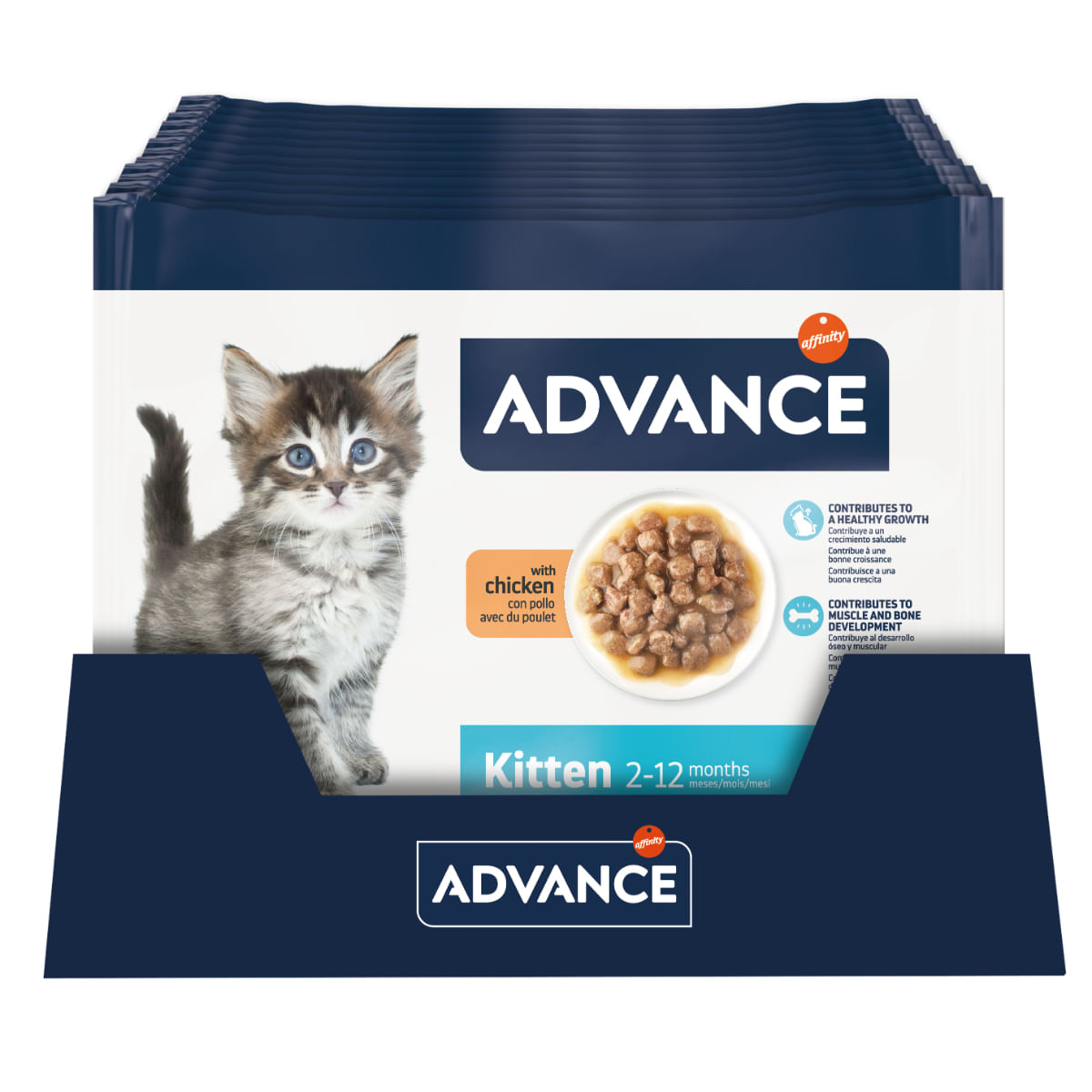 ADVANCE Kitten, Pui, plic hrană umedă pisici junior, (în sos), multipack, 85g x 4buc - poza 3