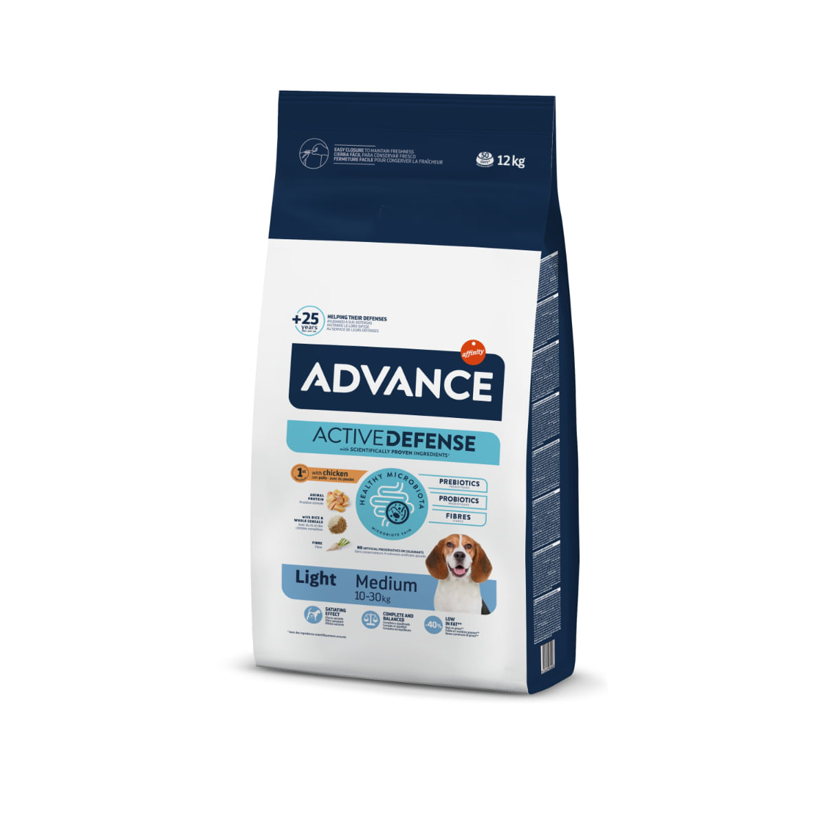 ADVANCE Light Medium, M, Pui, hrană uscată câini, obezitate, 12kg - poza 1
