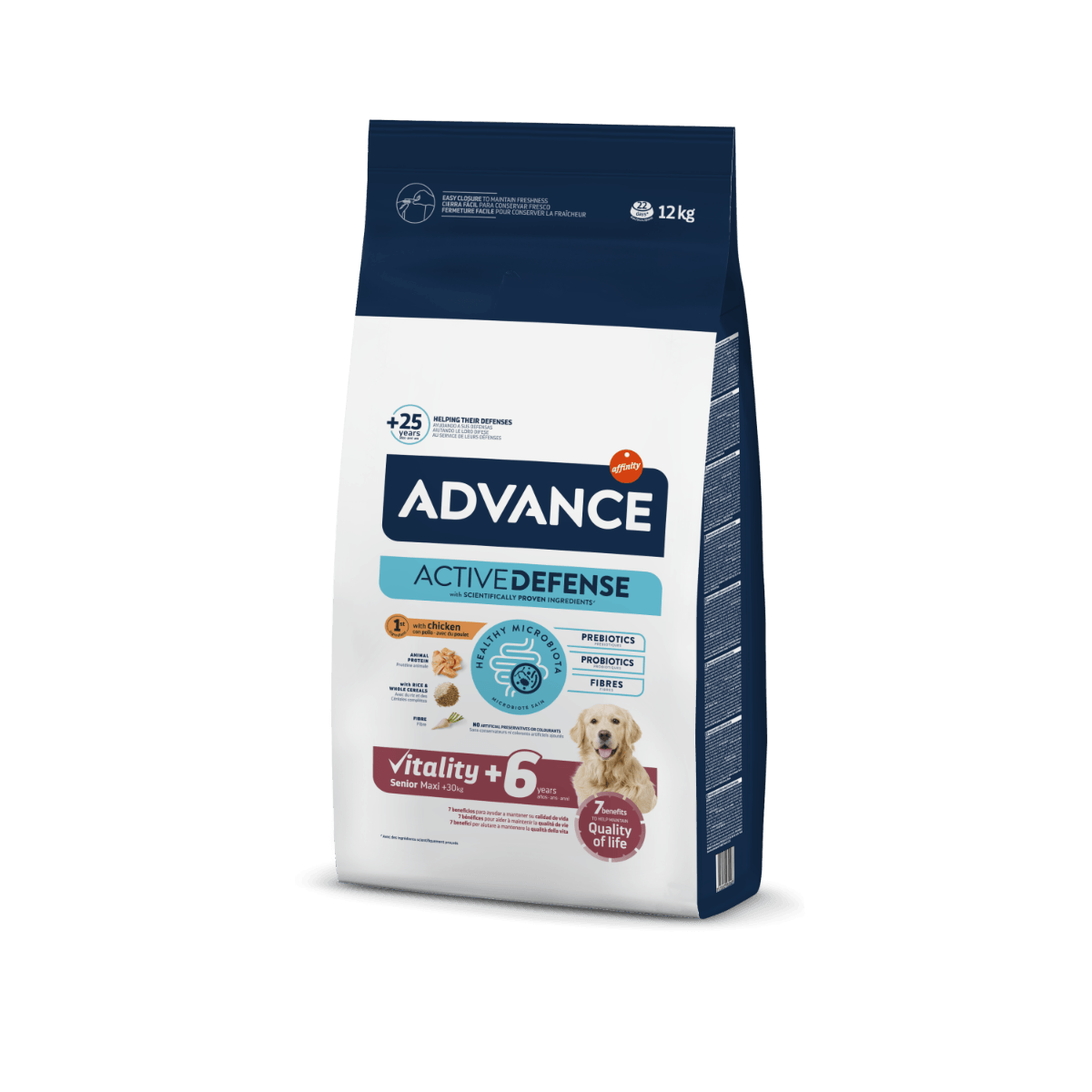 ADVANCE Maxi Senior Vitality, L-XL, Pui, hrană uscată câini senior, 12kg - poza 1