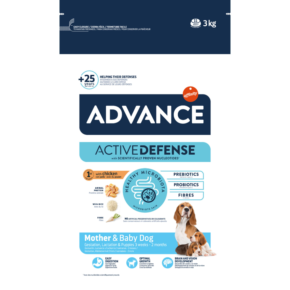 ADVANCE Mother & Baby Dog, XS-S, Pui, hrană uscată câini junior, 3kg - poza 4