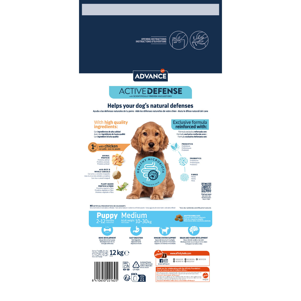 ADVANCE Puppy Medium, M, Pui, hrană uscată câini junior, 12kg - poza 4