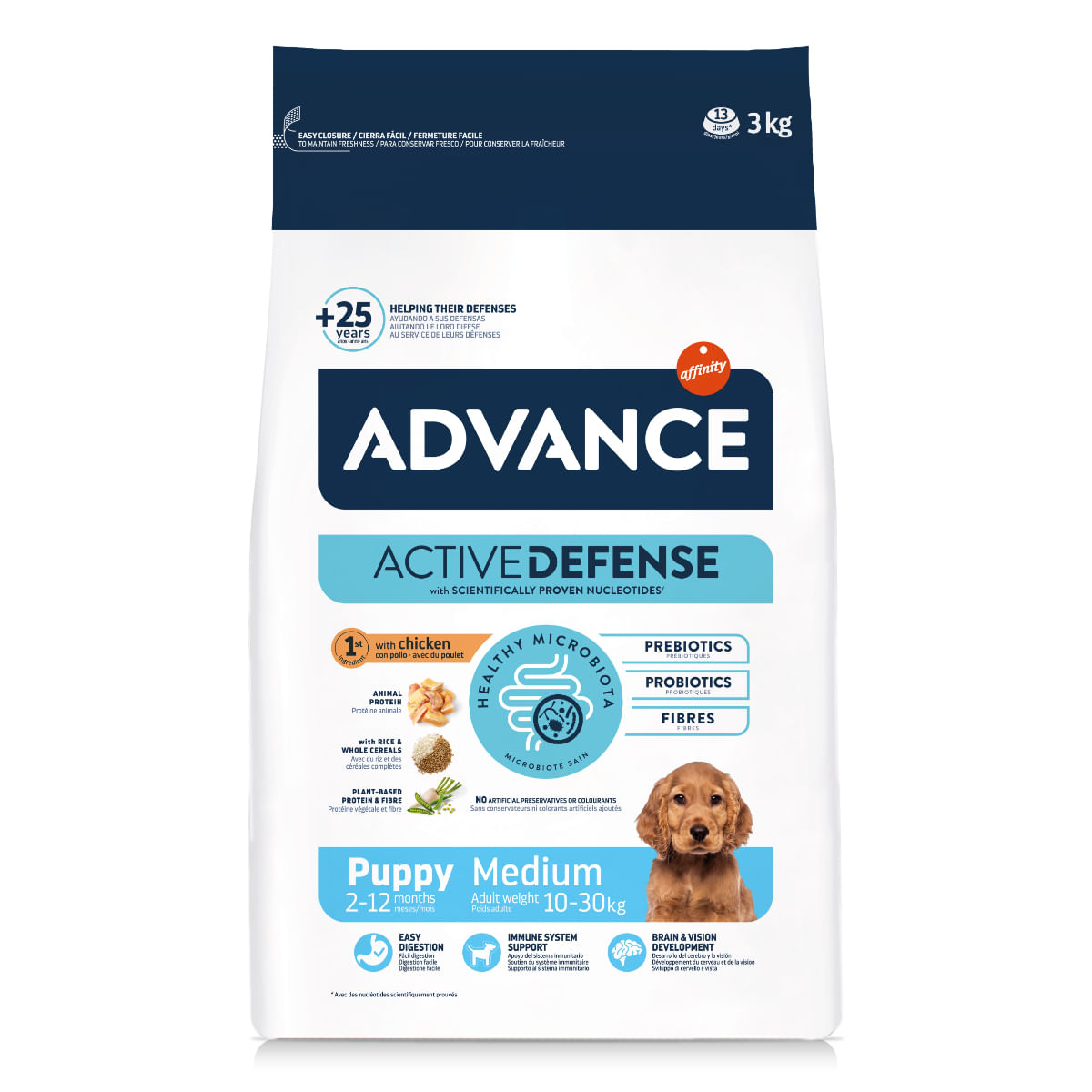 ADVANCE Puppy Medium, M, Pui, hrană uscată câini junior, 3kg - poza 1
