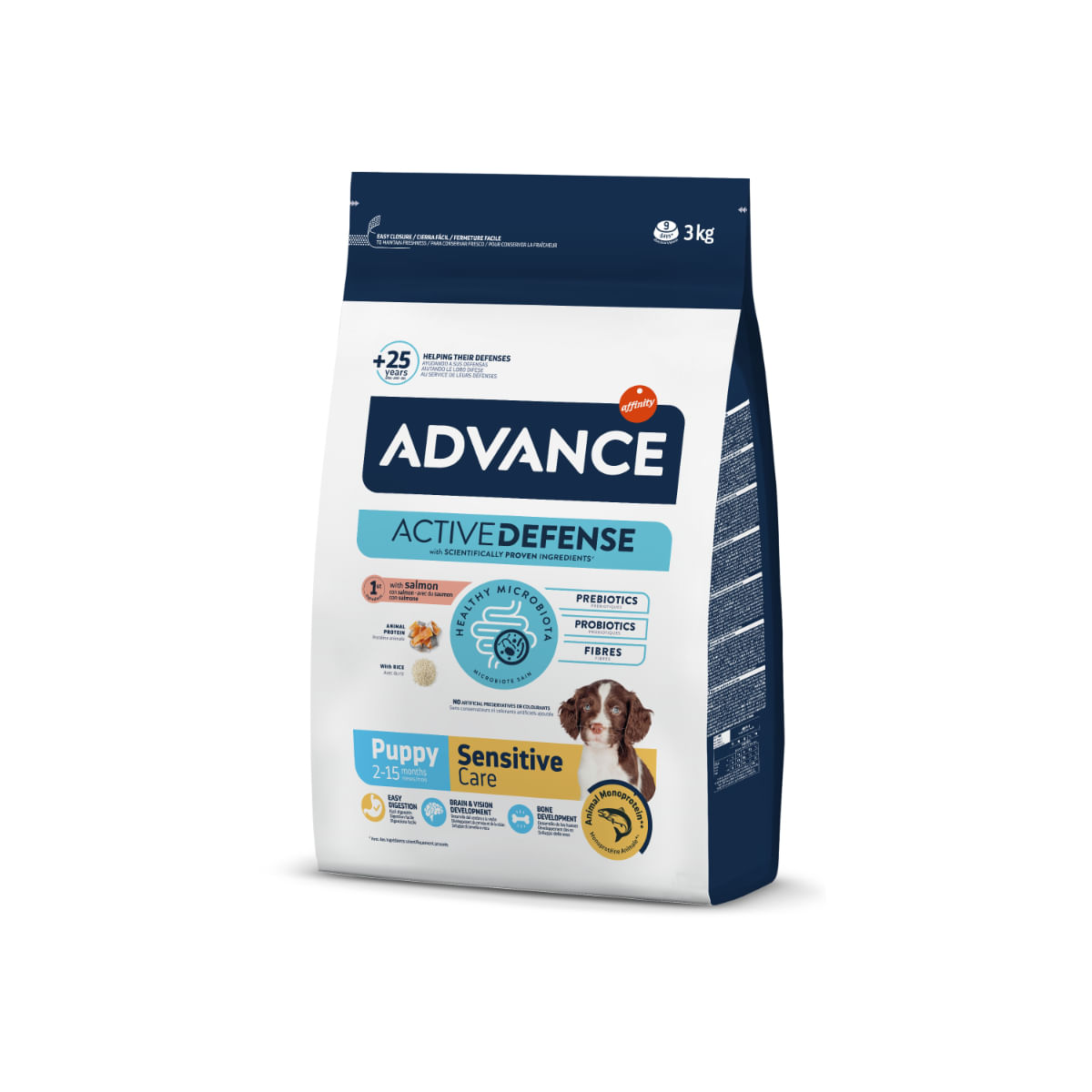ADVANCE Sensitive Care Mini, XS-S, Somon, hrană uscată câini, sistem digestiv, 3kg - poza 2