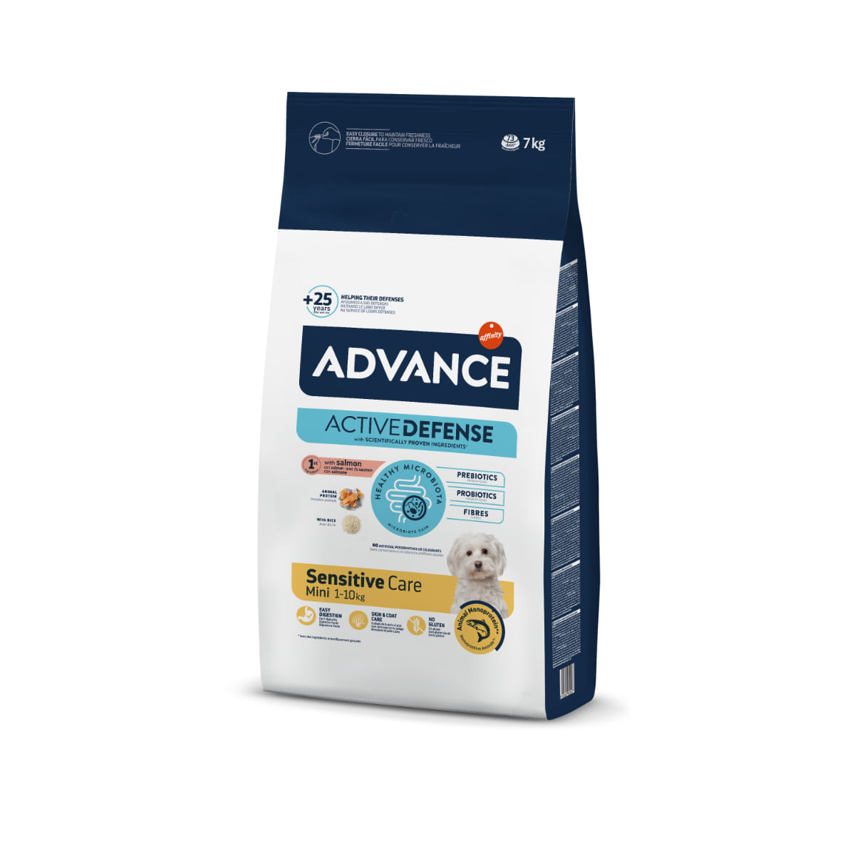 ADVANCE Sensitive Care Mini, XS-S, Somon, hrană uscată câini, sistem digestiv, 7kg - poza 1