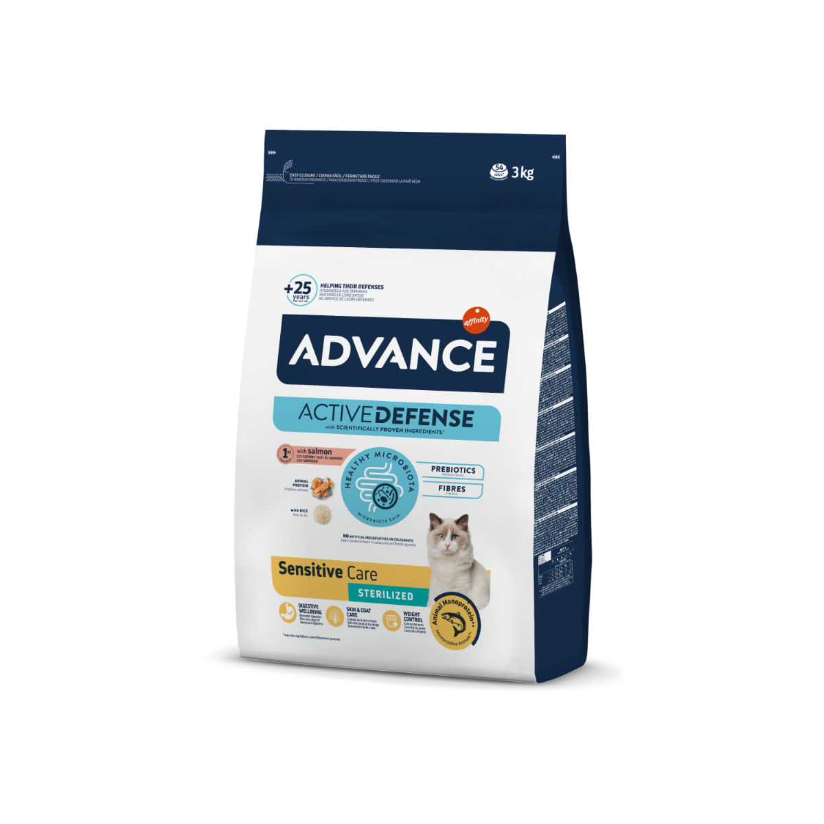 ADVANCE Sensitive Care Sterilised, Somon, hrană uscată pisici sterilizate, sistem digestiv, 10kg - poza 2