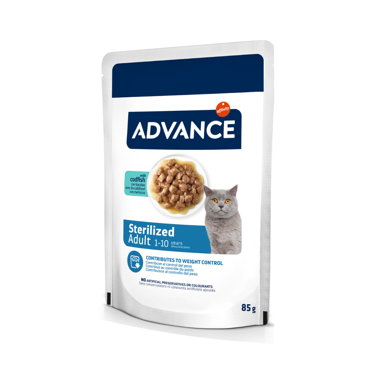ADVANCE Sterilised, Cod, plic hrană umedă pisici sterilizate, (în sos), 85g - poza 2
