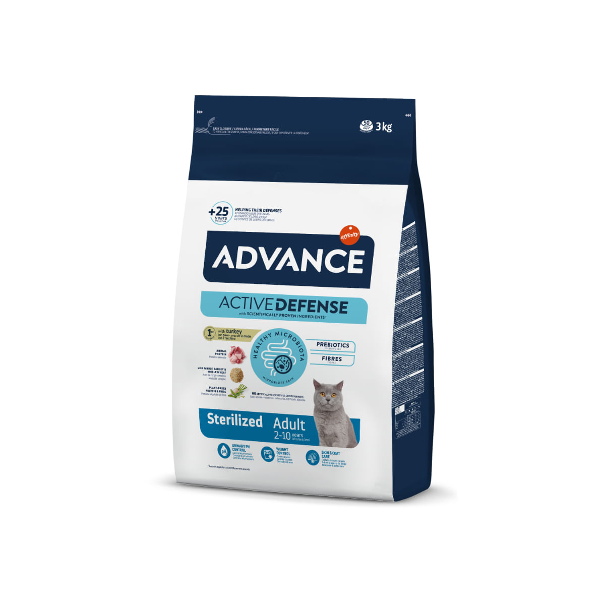 ADVANCE Sterilised, Curcan, hrană uscată pisici sterilizate, 3kg - poza 1