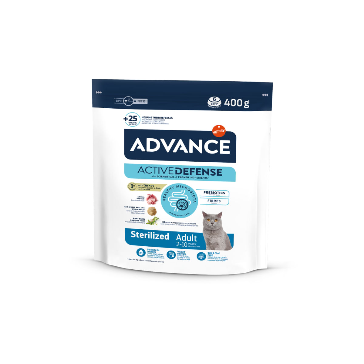 ADVANCE Sterilised, Curcan, hrană uscată pisici sterilizate, 400g - poza 1