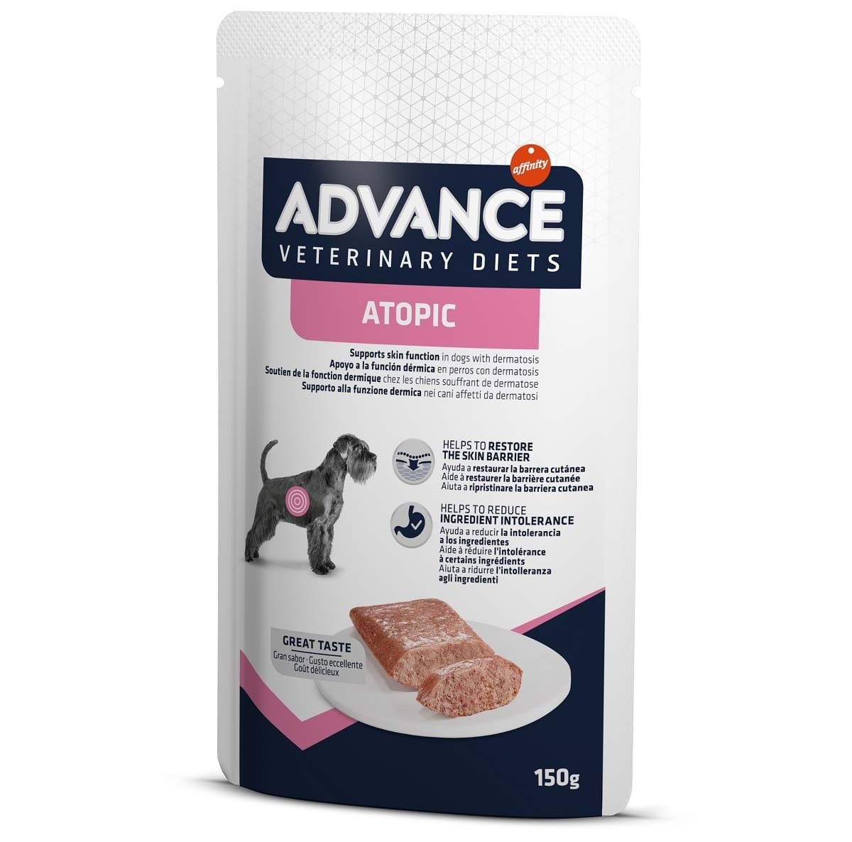 ADVANCE VETERINARY DIETS Atopic Derma Care, XS-XL, Curcan, dietă veterinară,, plic hrană umedă câini, piele & blană, (în aspic), bax, 150g x 8buc - poza 2