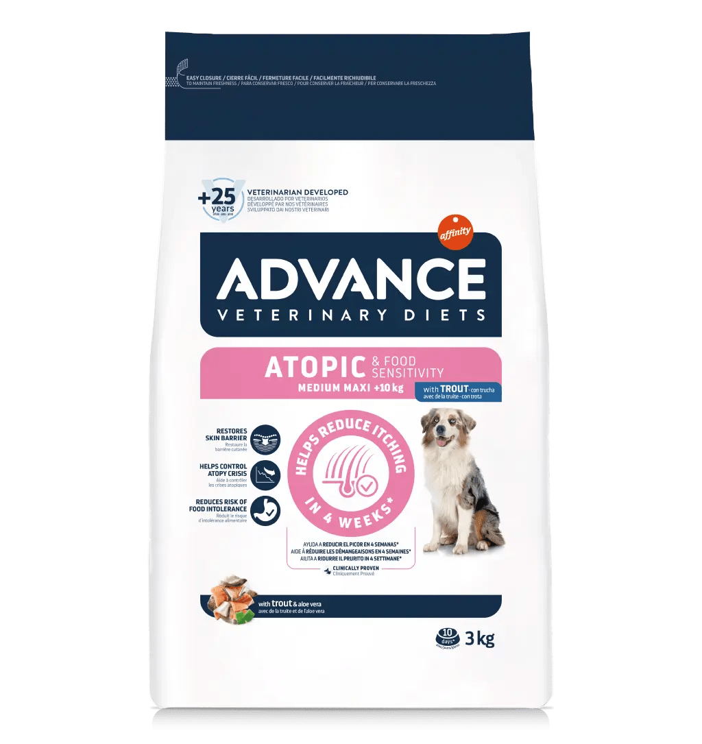 ADVANCE Veterinary Diets Dog Atopic Care, dietă veterinară, hrană uscată câini, afecțiuni dermatologice ADVANCE Veterinary Diets Atopic Medium/Maxi, M-L, dietă veterinară câini, hrană uscată, afecțiuni dermatologice, 3kg - poza 1