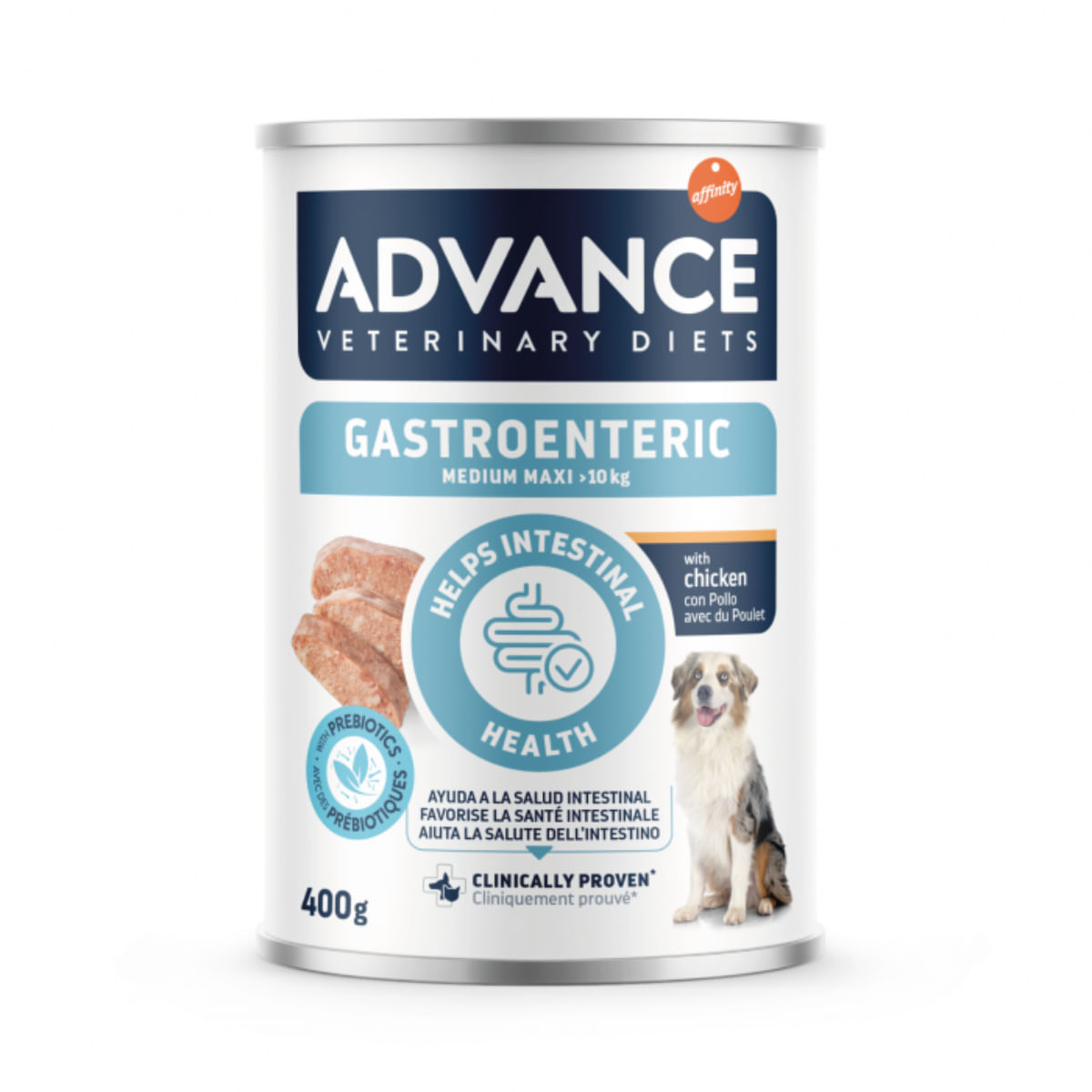 ADVANCE VETERINARY DIETS Gastroenteric Medium & Maxi, M-XL, Pui, dietă veterinară, conservă hrană umedă câini, sistem digestiv, (pate), 400g - poza 2