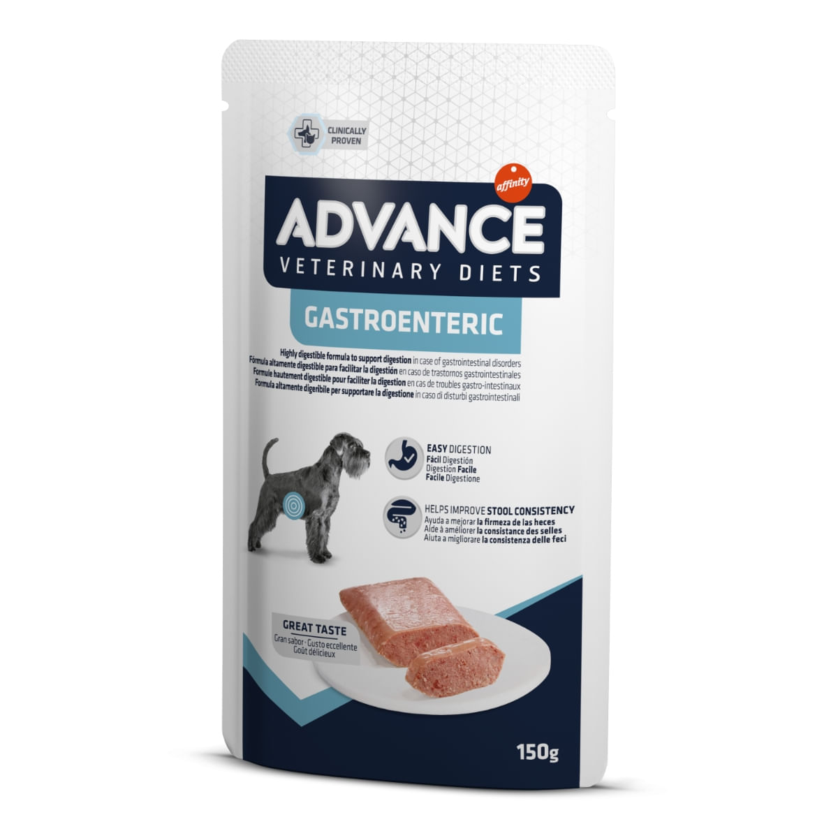 ADVANCE Veterinary Diets Gastroenteric, XS-XL, Pui, dietă veterinară, plic hrană umedă câini, sistem digestiv, (în aspic), bax, 150g x 8buc - poza 1