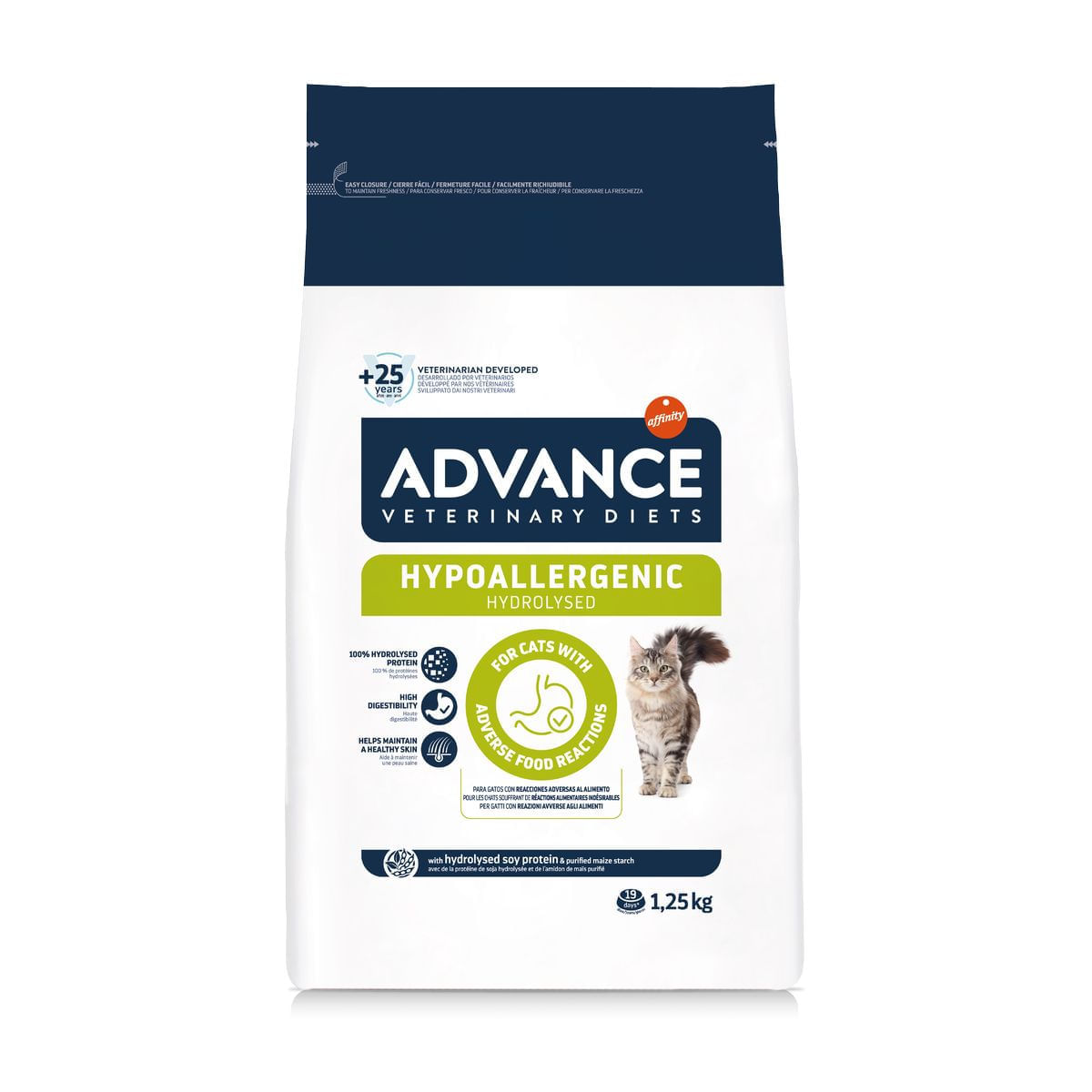 ADVANCE VETERINARY DIETS Hypoalergenic, Pește, hrană uscată pisici, alergii, 1.25kg - poza 2