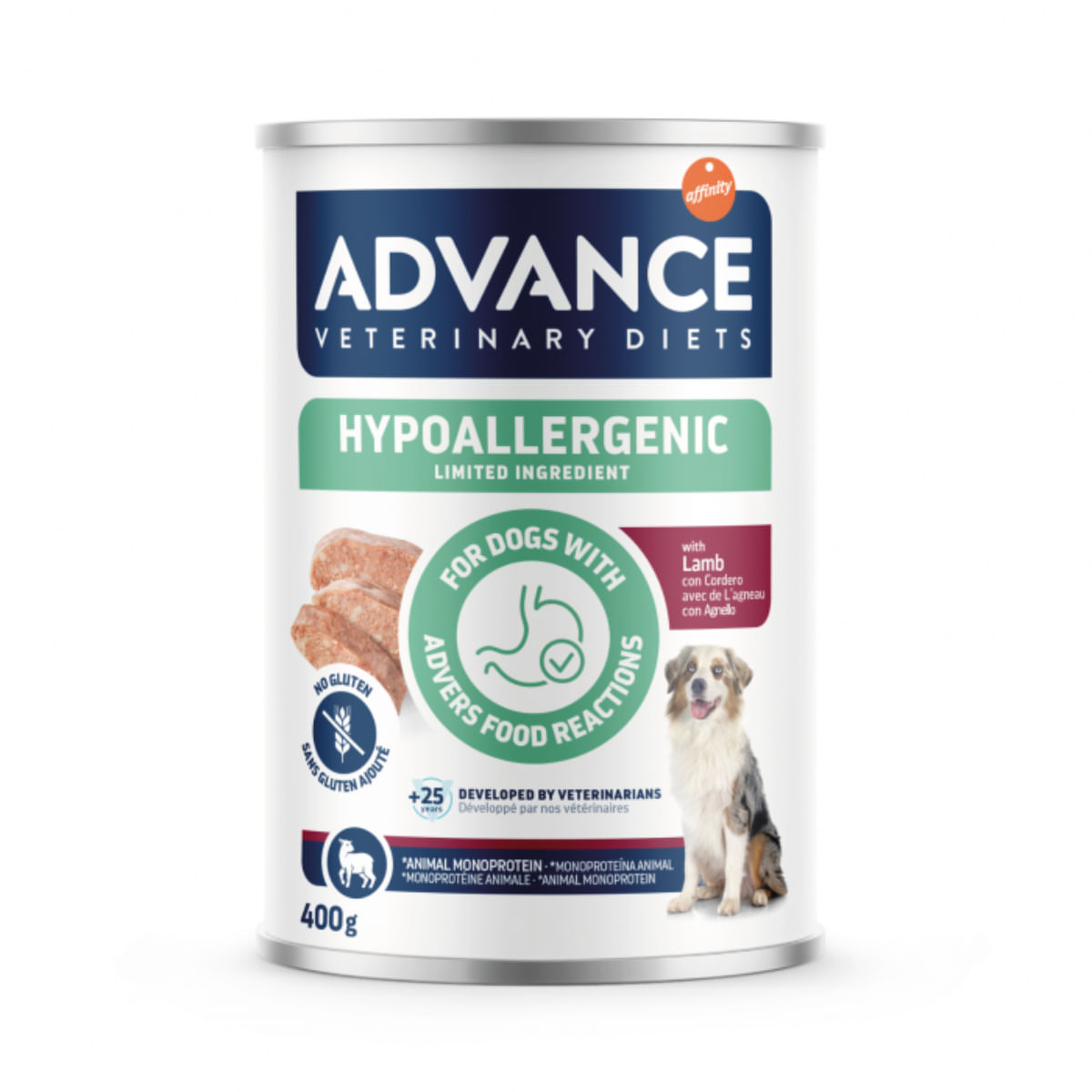 ADVANCE VETERINARY DIETS Hypoalergenic, XS-XL, Miel, dietă veterinară, conservă hrană umedă câini, alergii, (pate), 400g - poza 1