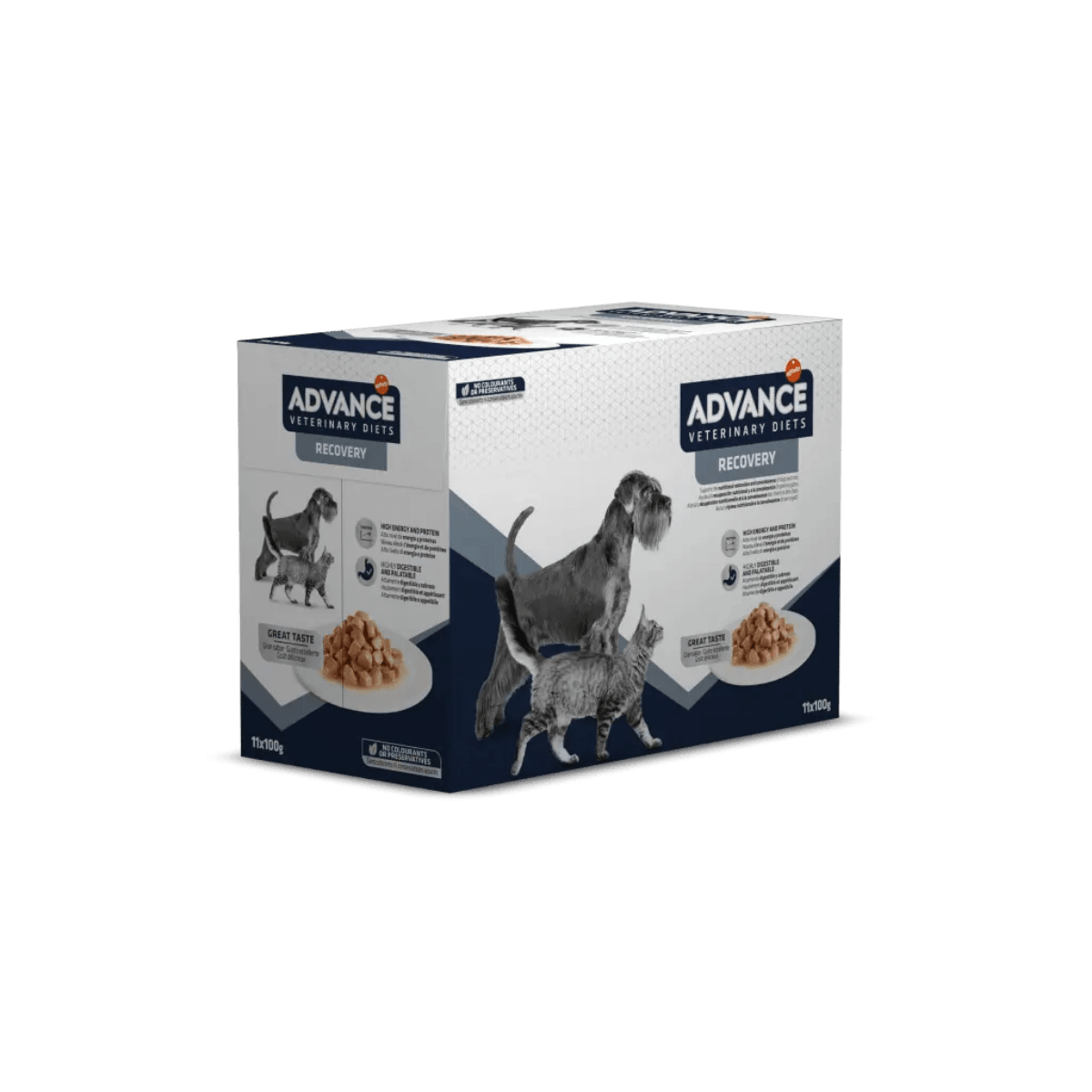 ADVANCE VETERINARY DIETS Recovery, XS-XL, Pui, dietă veterinară, plic hrană uscată câini și pisici, convalescență, (în sos), bax, 100g x 11buc - poza 1