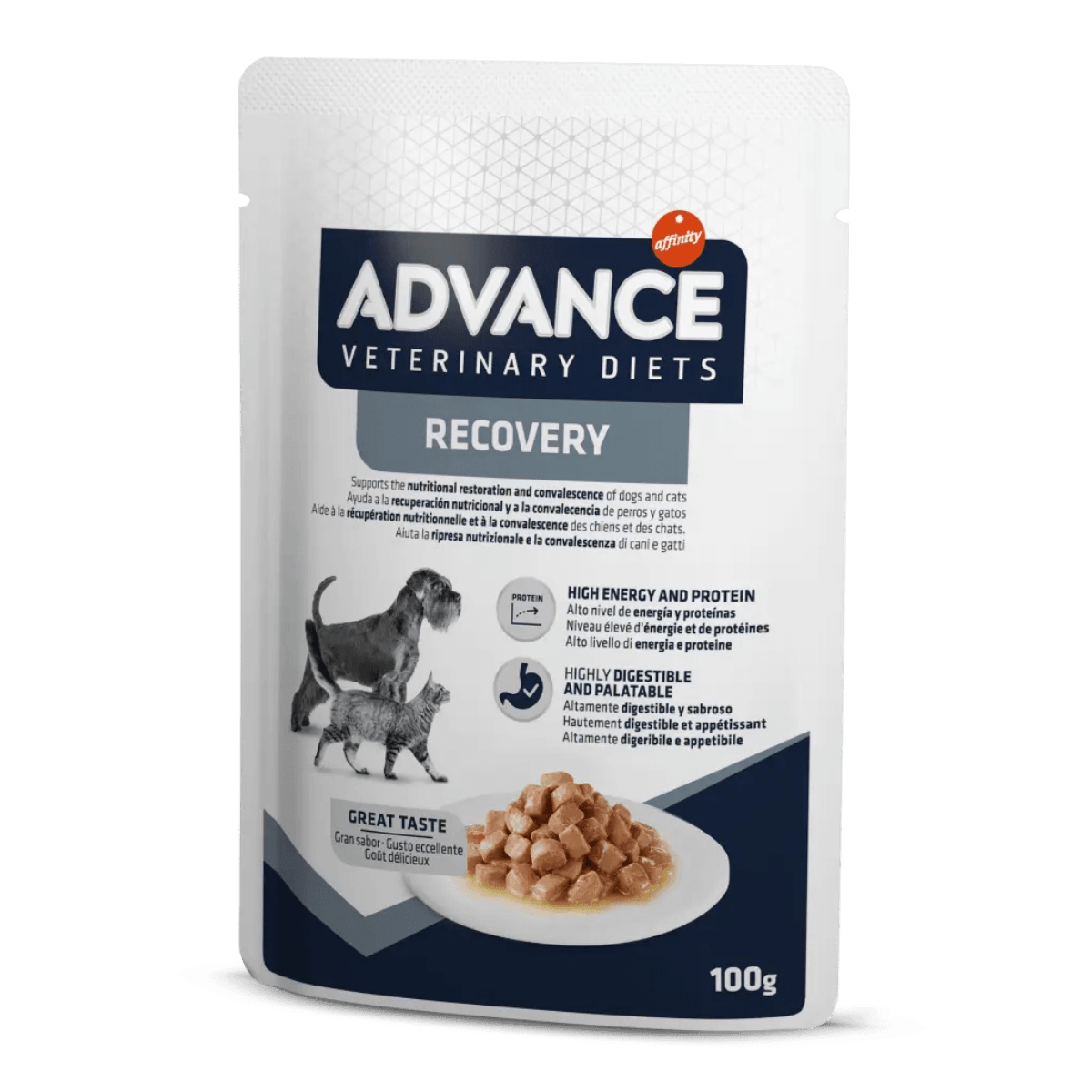 ADVANCE VETERINARY DIETS Recovery, XS-XL, Pui, dietă veterinară, plic hrană uscată câini și pisici, convalescență, (în sos), bax, 100g x 11buc - poza 3