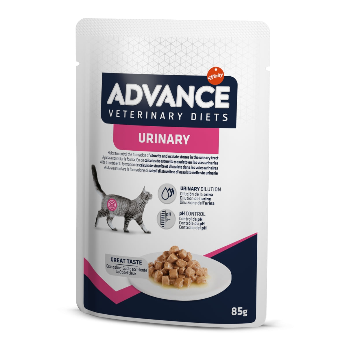 ADVANCE VETERINARY DIETS Urinary, Pui, dietă veterinară,, plic hrană umedă pisici, sistem urinar, (în sos), bax, 85g x 12buc - poza 2