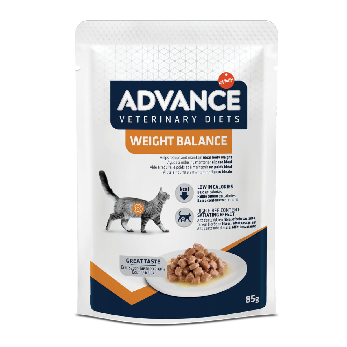 ADVANCE VETERINARY DIETS Weight Balance, Carne, plic hrană umedă pisici, obezitate, (în sos), bax, 85g x 12buc - poza 3