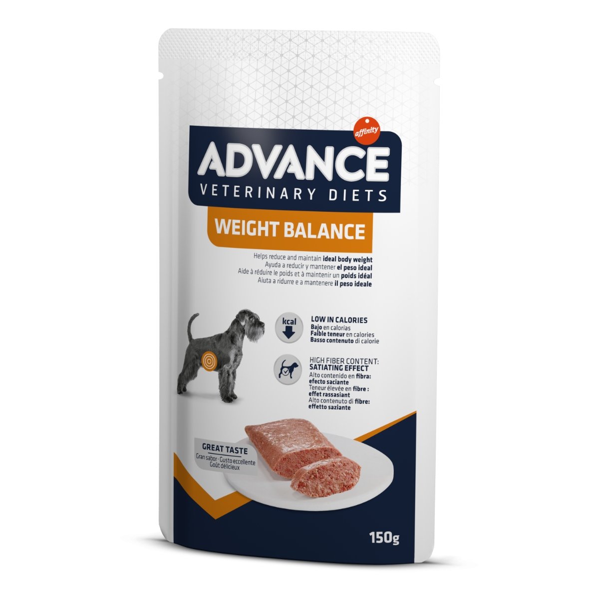 ADVANCE VETERINARY DIETS Weight Balance, XS-XL, Pui, dietă veterinară, plic hrană umedă câini, obezitate, (în aspic), bax, 150g x 8buc - poza 1