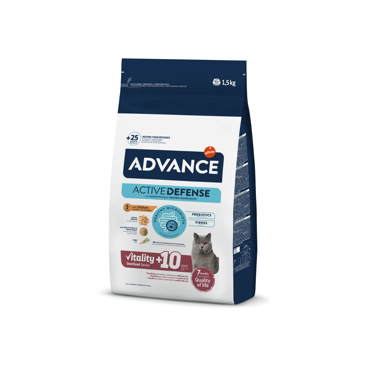 ADVANCE Vitality +10 Sterilised, Pui, hrană uscată pisici sterilizate senior, 1.5kg - poza 1