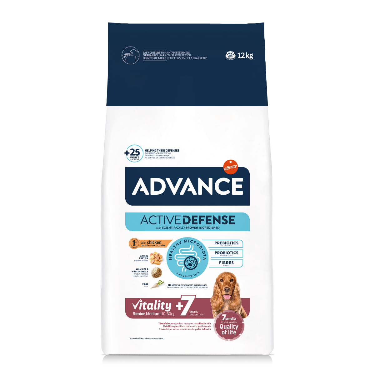 ADVANCE Vitality +7 Medium, M, Pui, hrană uscată câini senior, 12kg - poza 3