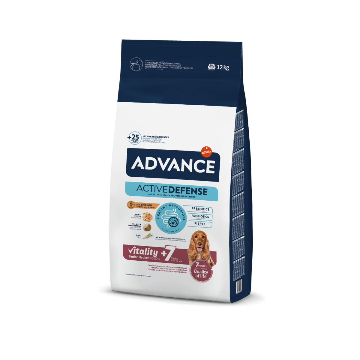 ADVANCE Vitality +7 Medium, M, Pui, hrană uscată câini senior, 12kg - poza 4