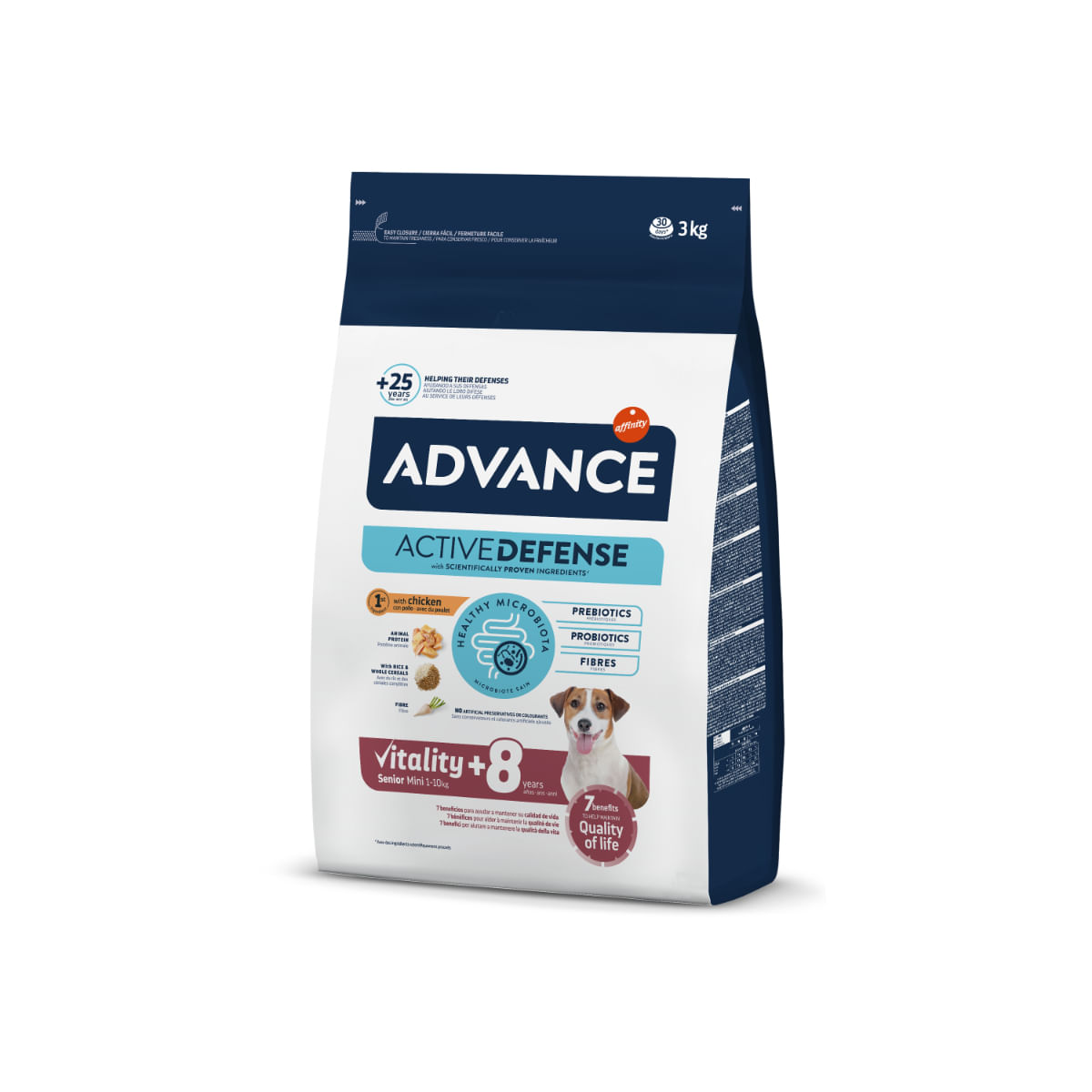ADVANCE Vitality +7 Mini, XS-S, Pui, hrană uscată câini senior, 3kg - poza 3