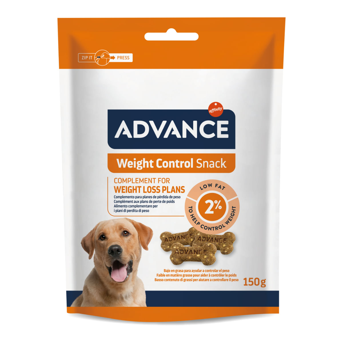 ADVANCE Weigth Control Snack, XS-XL, punguță recompense câini, obezitate, 150g - poza 2