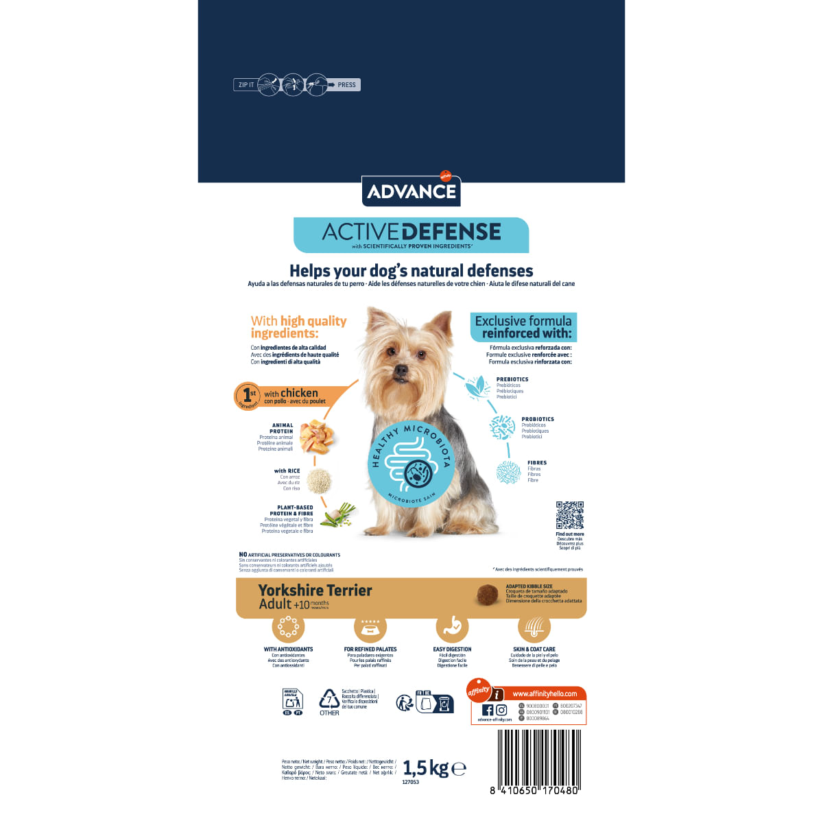 ADVANCE Yorkshire Terrier, XS-S, Rață, hrană uscată câini, 1.5kg - poza 4